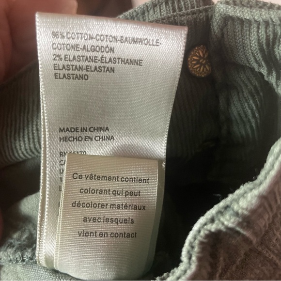 We The Free People Jayde Cord High Rise Huntress Green Corduroy Pants Sz 31 NWT - Picture 9 of 10